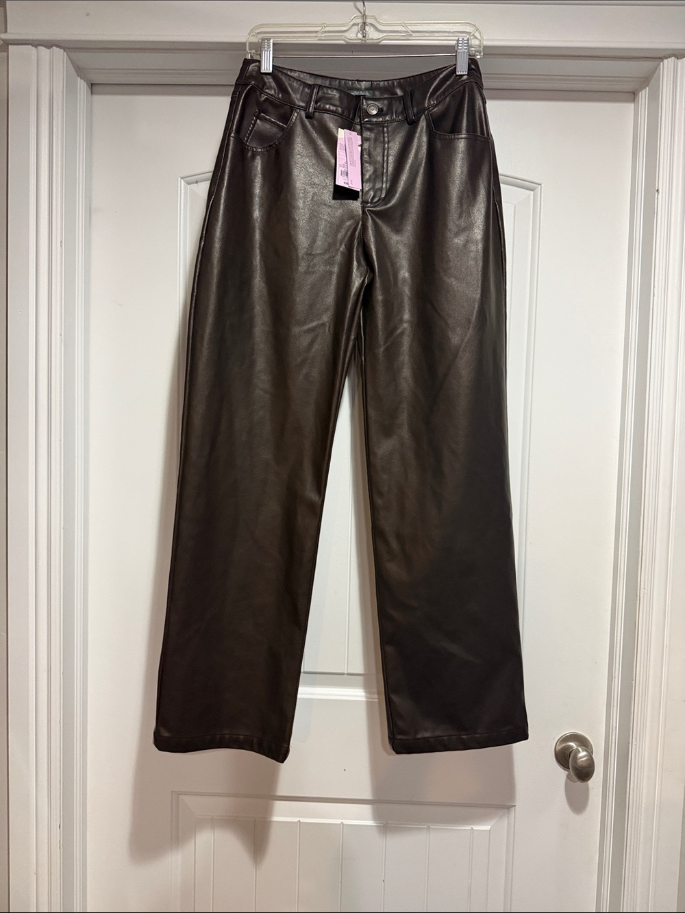 Wild Fable  Faux Leather Straight-Leg Women’s  Pants — Dark Brown Size 4.